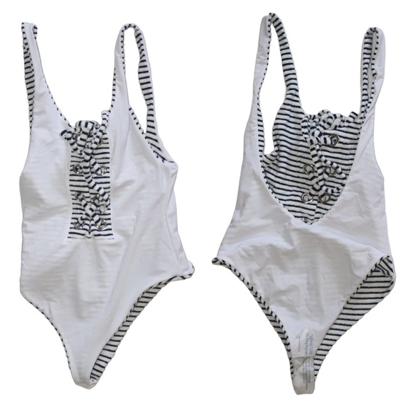 Mara Hoffman Terry Lace Up One Piece Swimsuit NWT Size Small - Picture 9 of 10
